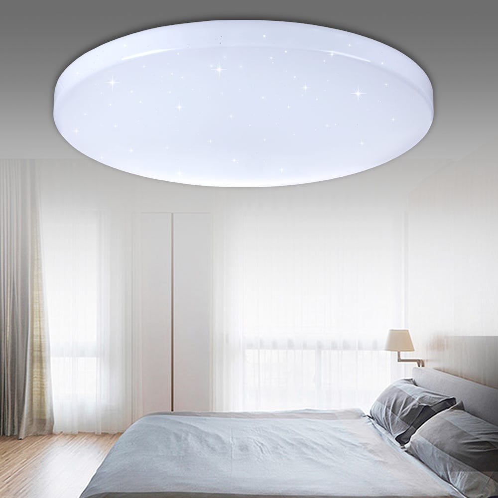 Plafonnier ciel étoilé LED cuisine plafonnier chambre à coucher, blanc, 8W  560lm blanc froid, DxH 21,5 x 7,8 cm, ETC Shop: lampes, mobilier,  technologie. Tout d'une source.