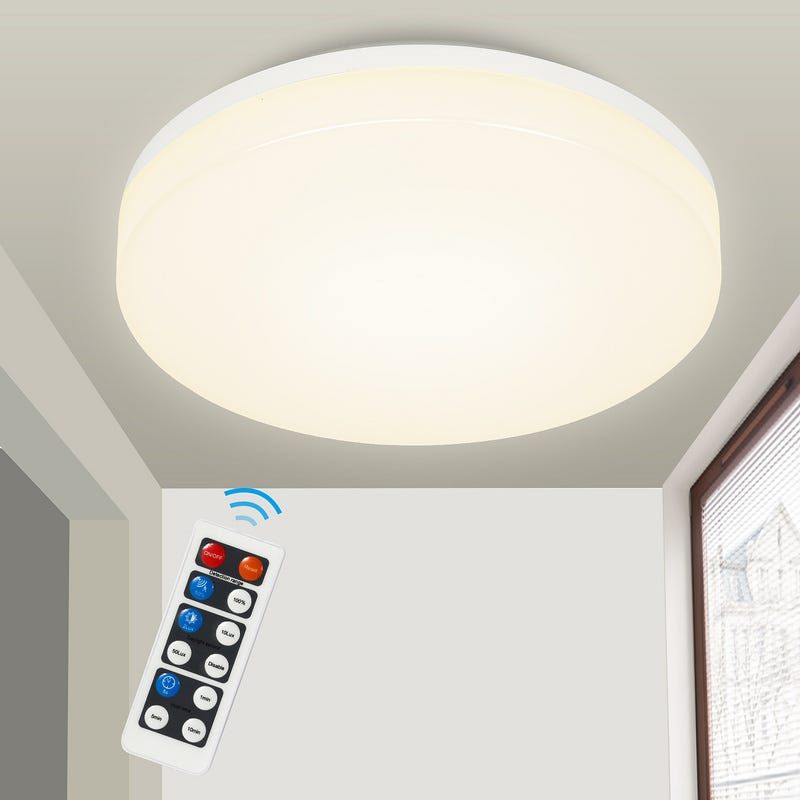 Plafonnier LED 15W avec détecteur de mouvement capteur plafonnier lampe de  salle de bain blanc chaud