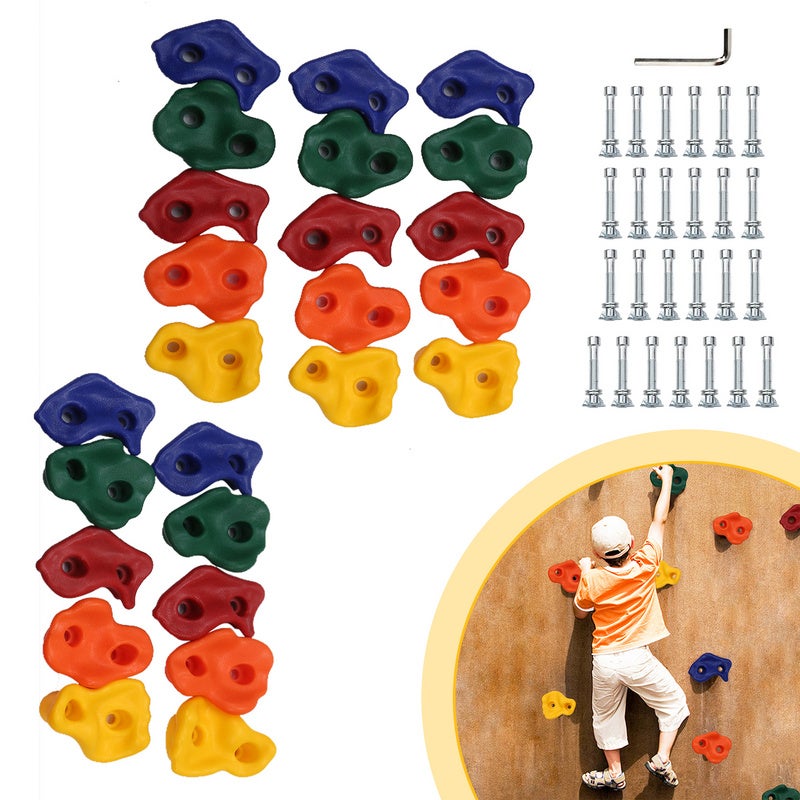 40X Prises d'escalade Pierres de bloc enfants Outdoor Indoor Pierres d' escalade vis incl.