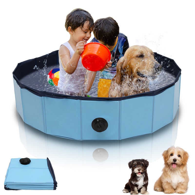 Piscine pour chiens Piscine pour animaux Cadeau Colle PVC+MDF Bain Pliable  80*20CM