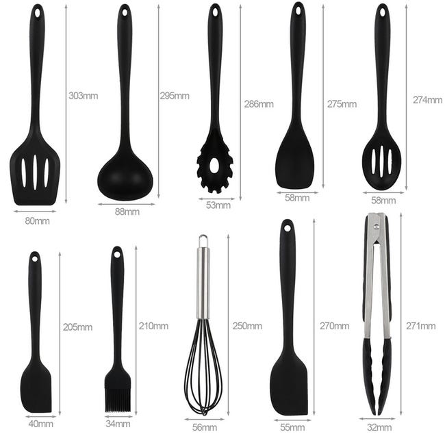 6 pièces ensemble de spatule en silicone spatules de cuisine spatule en  plastique spatule dernière goutte pour ustensiles de cuisine antiadhésifs