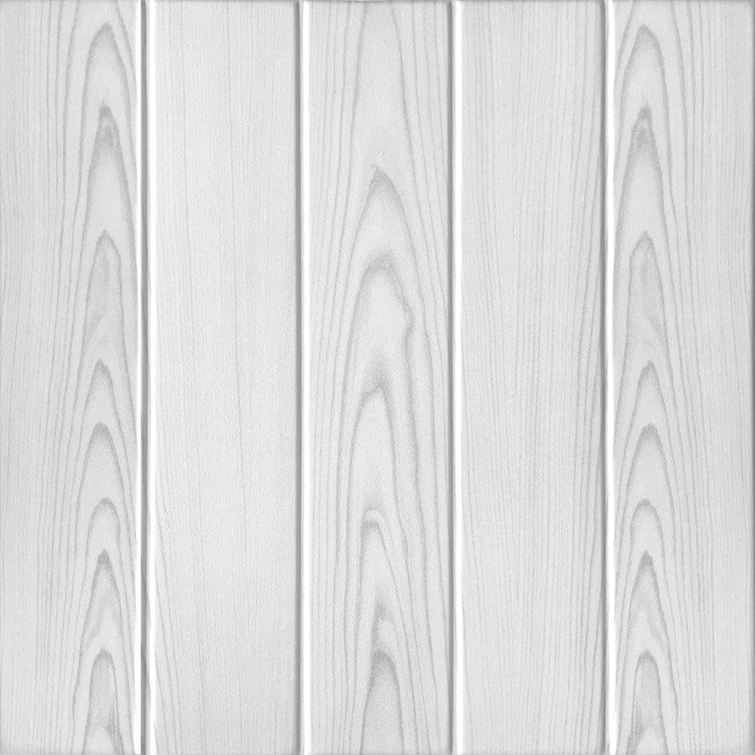 Revestimiento De Paredes Madera Paneles Poliestireno 3D 50x50cm - Decoración Techo/Pared, Pack 10m² Panel Poliestireno Extruido