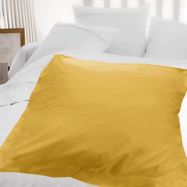 Drap housse relaxation 2x80x200cm uni pur coton ALTO jaune Bourdon - TPR  Tête et pied relevable