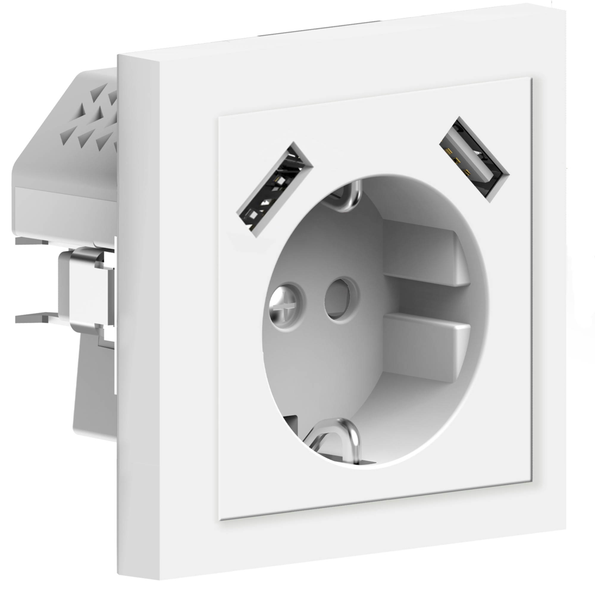 Enchufe de pared USB FastCharge - 2x USB-A 3.4A Schuko - Color blanco ...