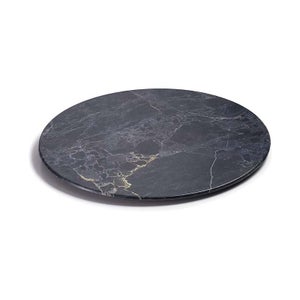 Plateau rectangulaire imitation marbre noir 28x20cm