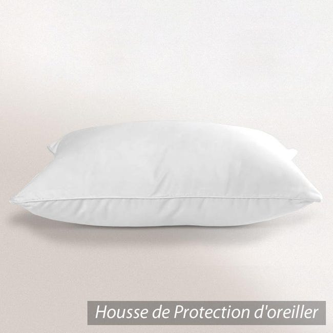 Housse de Protection d'oreiller 60x60 cm coton gratté 2 faces environ  220g/m² AUBIN
