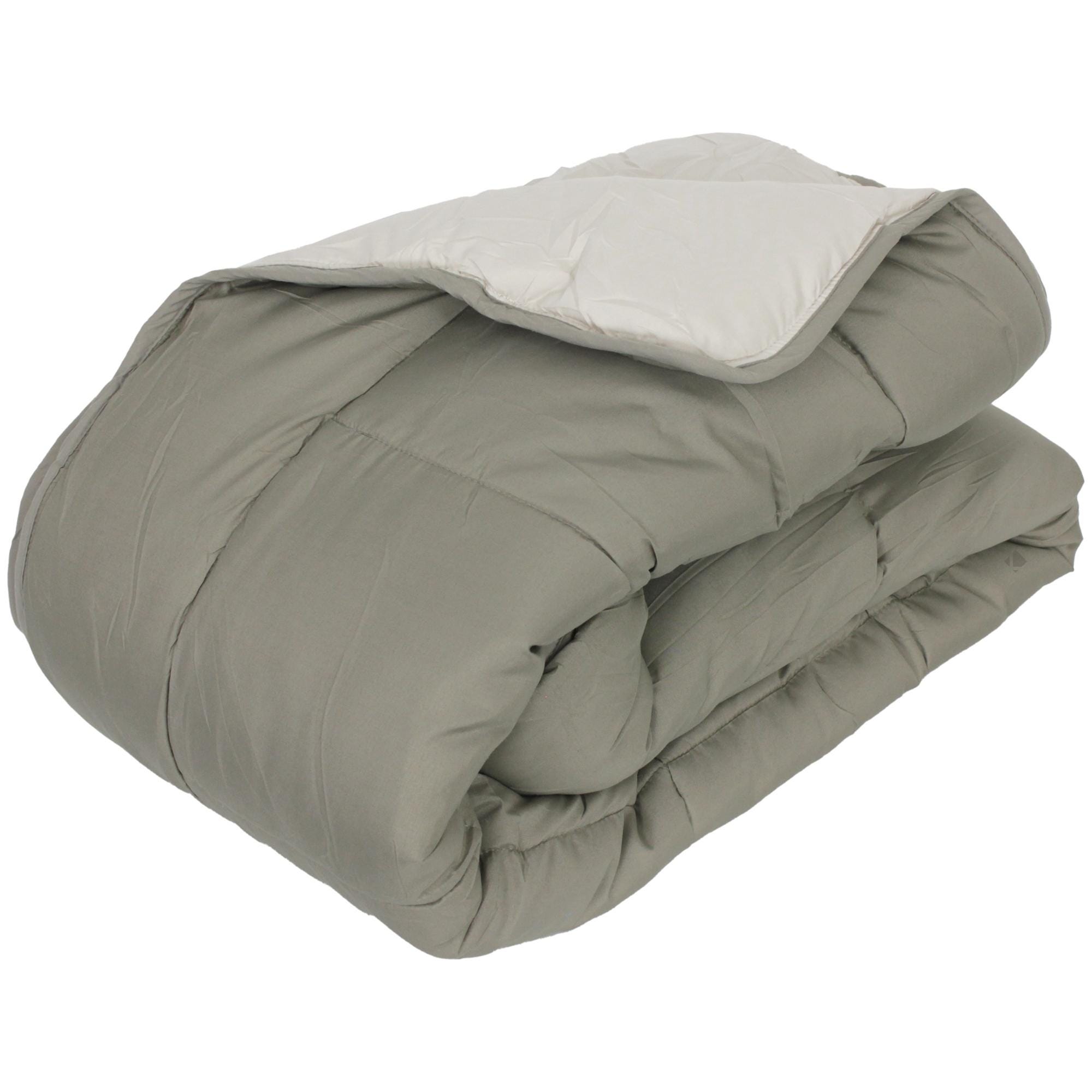 Couette hiver 240x220 cm COCOON BICOLORE Taupe/Lin garnissage
