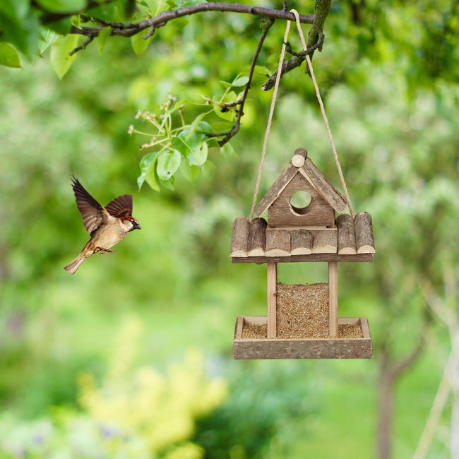 Relaxdays Mini Maison d'Oiseau, à Suspendre, Boi…