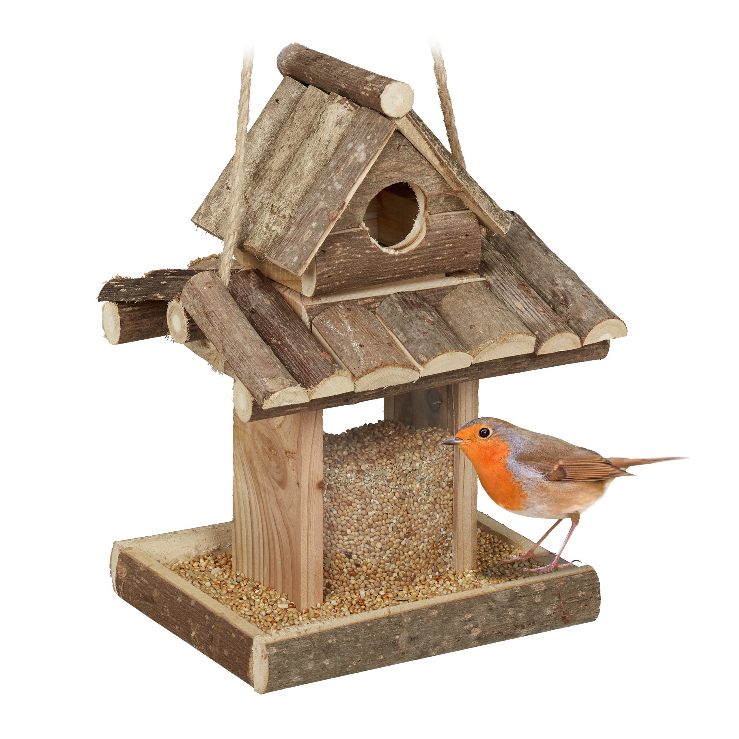 Maison de colibri en bois naturel, accent d'oiseaux extérieur, balançoire  de perroquet, mangeoire à oiseaux de jardin extérieur, chambre plus lente -  AliExpress