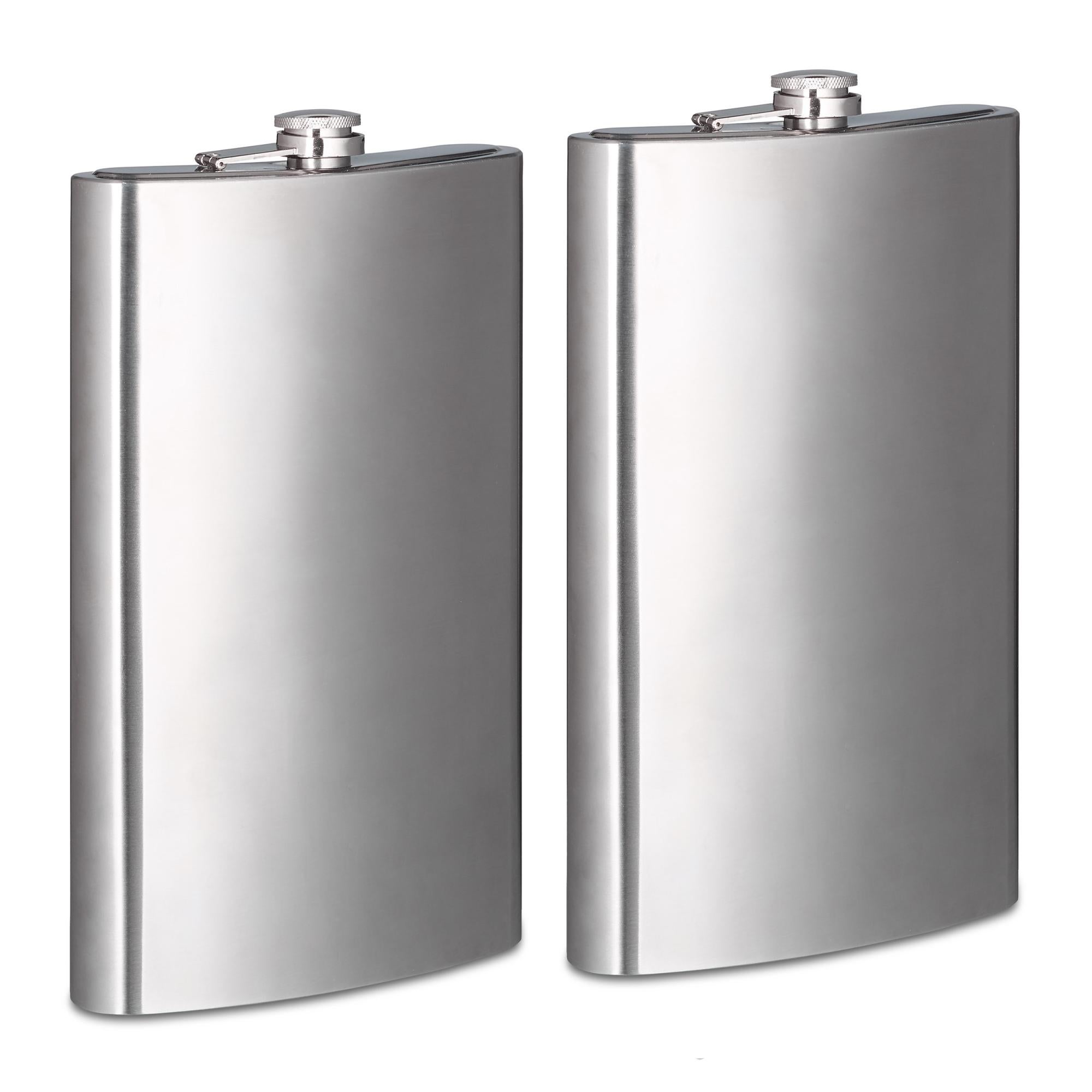Set 9 Fiaschette XXL In Acciaio Inox Da 1,8 Litri - Borracce Da Campeggio, Design Classico, Idea Regalo - 4