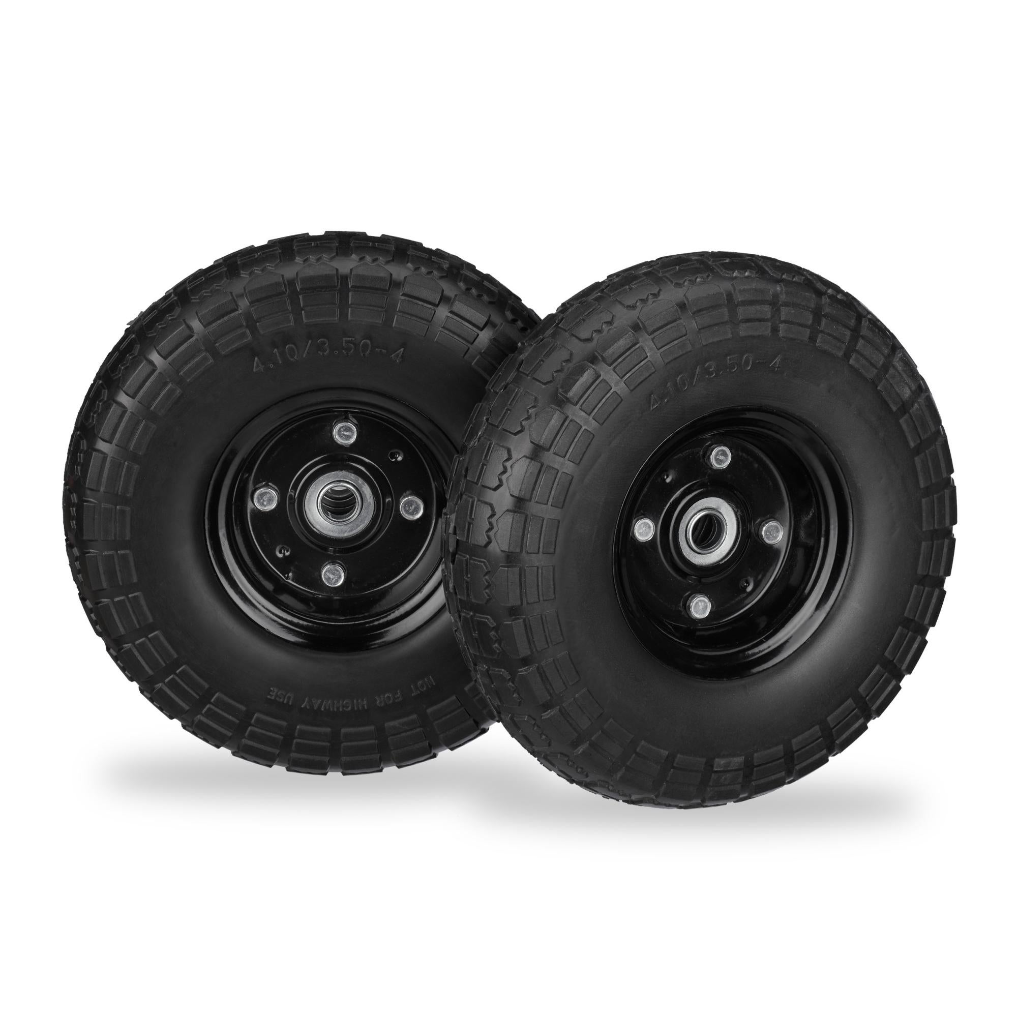 Ruote Asse 20mm 150kg 2 Ruote Per Carrello In Gomma Piena | 3.00-4 Asse 20mm | Antipanne Fino A 150kg Ruote Per Carriola - 5
