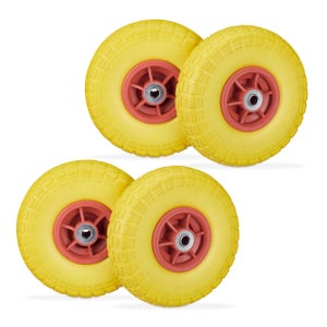 Roue pour diable increvable jaune 10 essieu 5/8 Rodac ZU51C-17