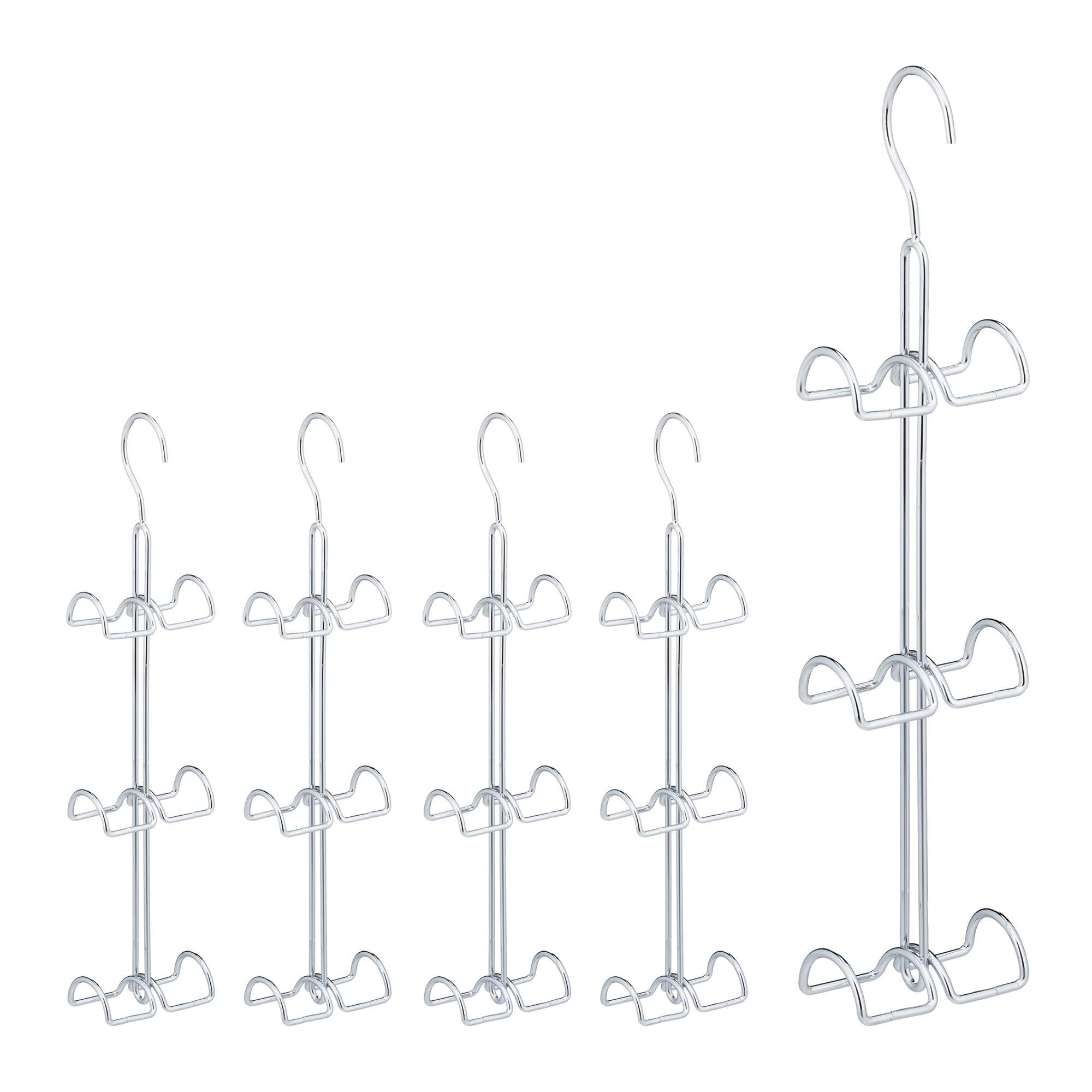 Gruccia Multipla, Set 3x Stampelle Salvaspazio, Organizer 5 Ganci, Antiscivolo, Salvaspazio, Appendini, Nere, Relaxdays | Leroy Merlin