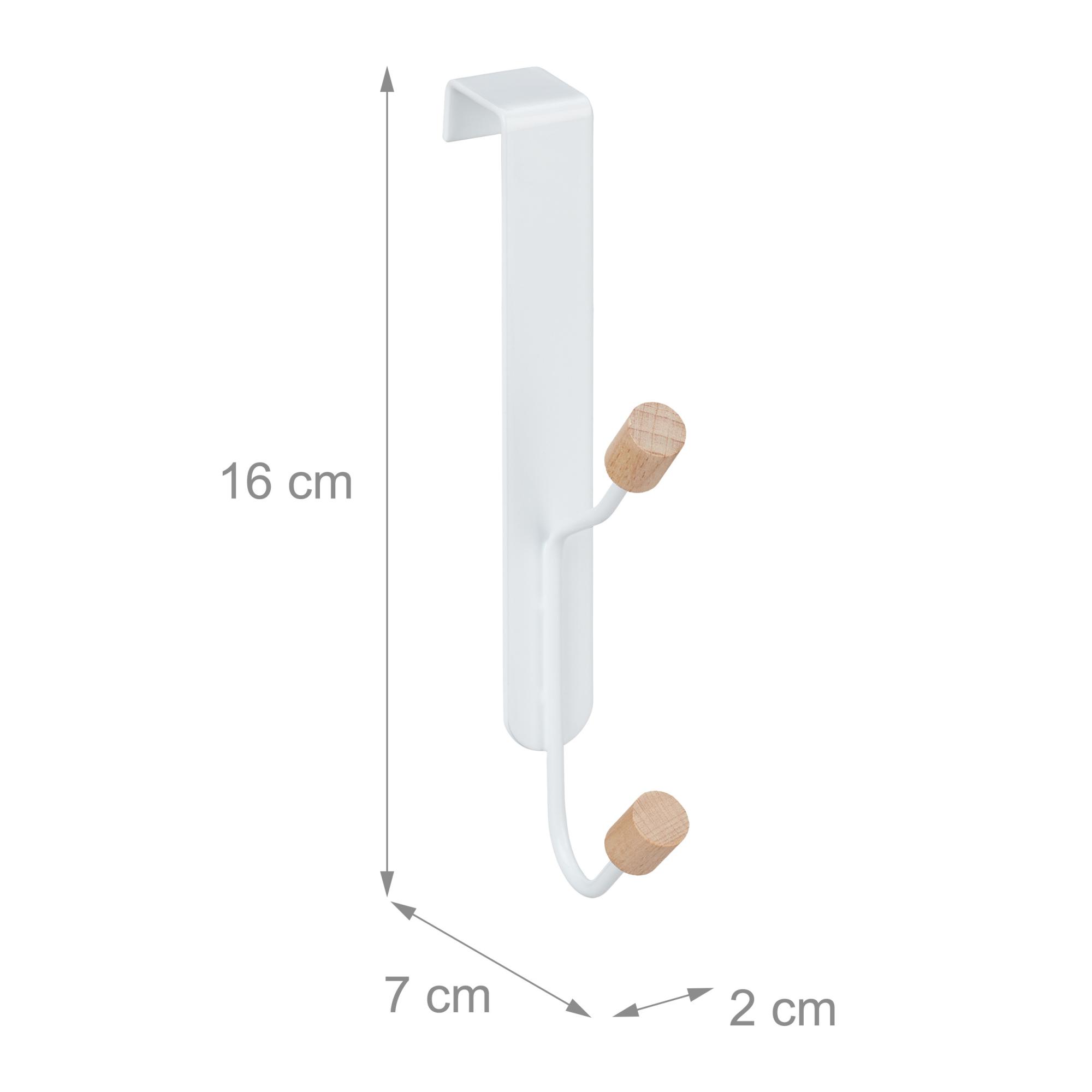5 Ganci Appendiabiti Sopraporta In Alluminio - Porta Attaccapanni Con 2 Ganci Verticali Per Camera, Bagno, Cucina - Foto 8