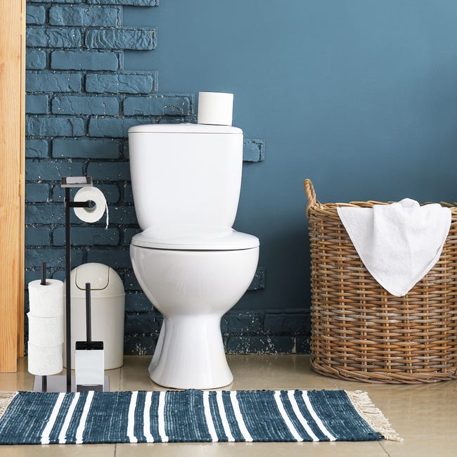 Serviteur WC en bambou Dérouleur papier toilette avec brosse WC Set WC sur  pied