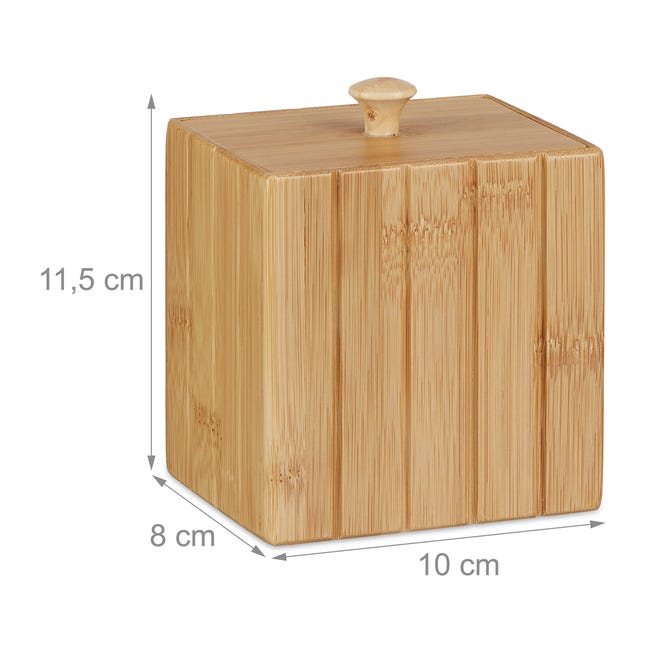 10x Panier de rangement en tissu boîte de rangement gris bambou couvercle  poignées HxlxP: 25 x 33 x 33 cm, gris