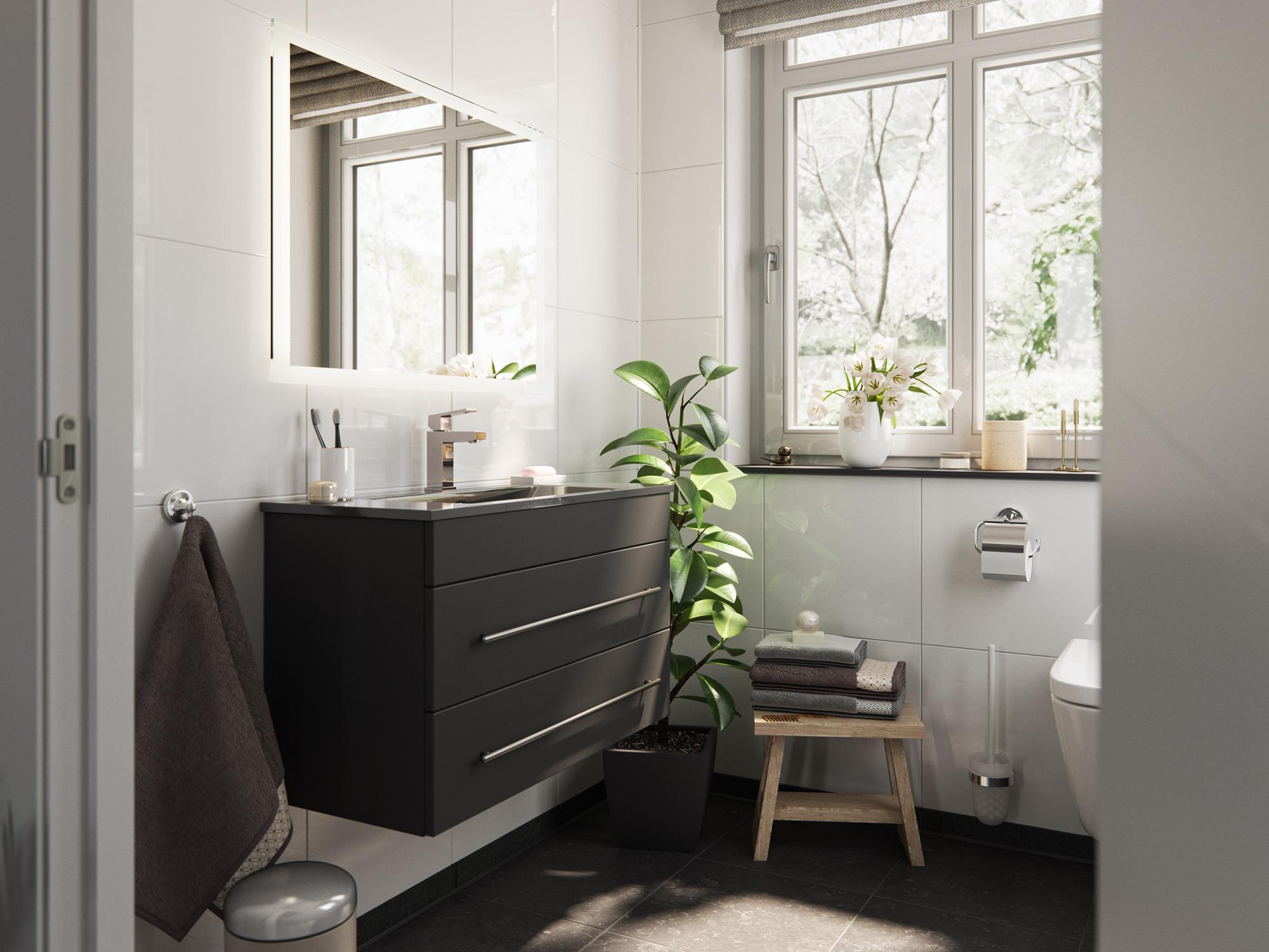 HITCH 700 Slimline avec miroir LED meuble de salle de bain anthracite
