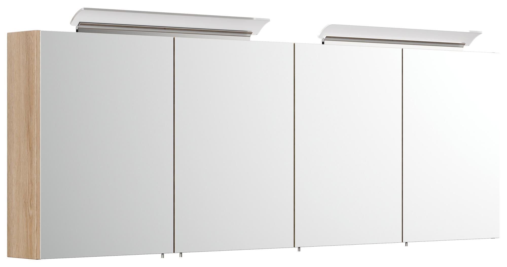 Armoire de toilette avec miroirs et Lampe acrylique 180cm en Décor