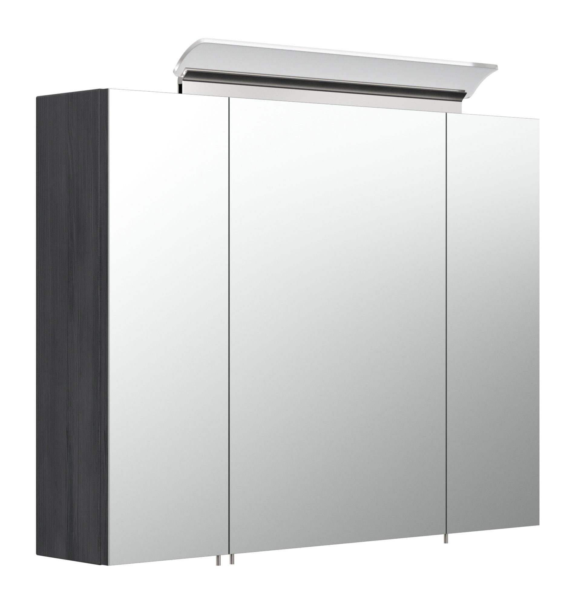 Armoire de toilette avec miroirs et Lampe LED acrylique 80cm en