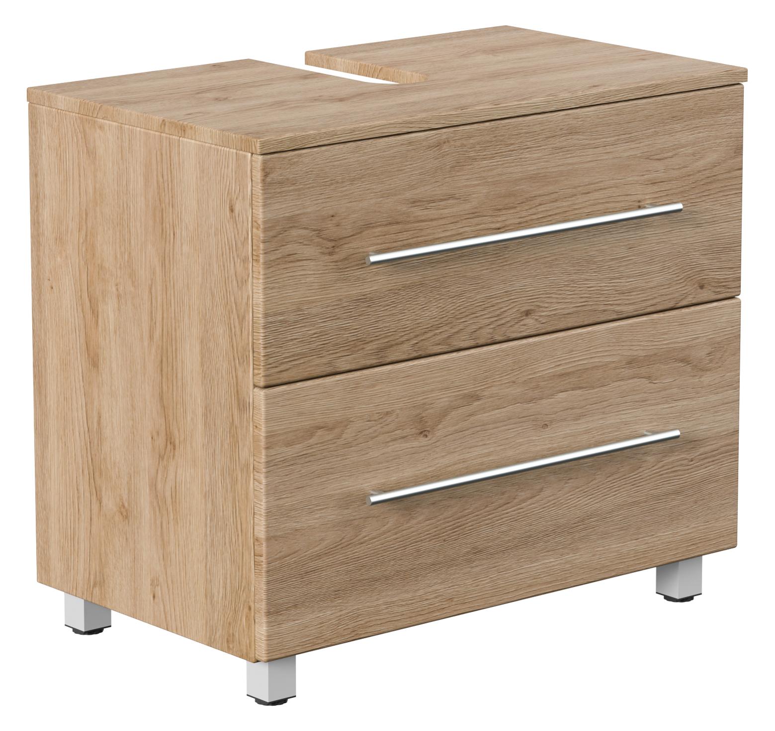 Meuble sous vasque vintage L140 cm, Quilda - Chêne moyen - taille