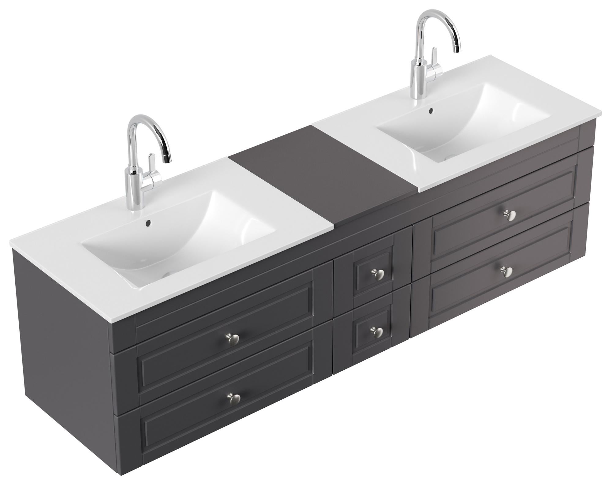 Meuble salle de bain MILANO XL Cottage double vasque SoftClose
