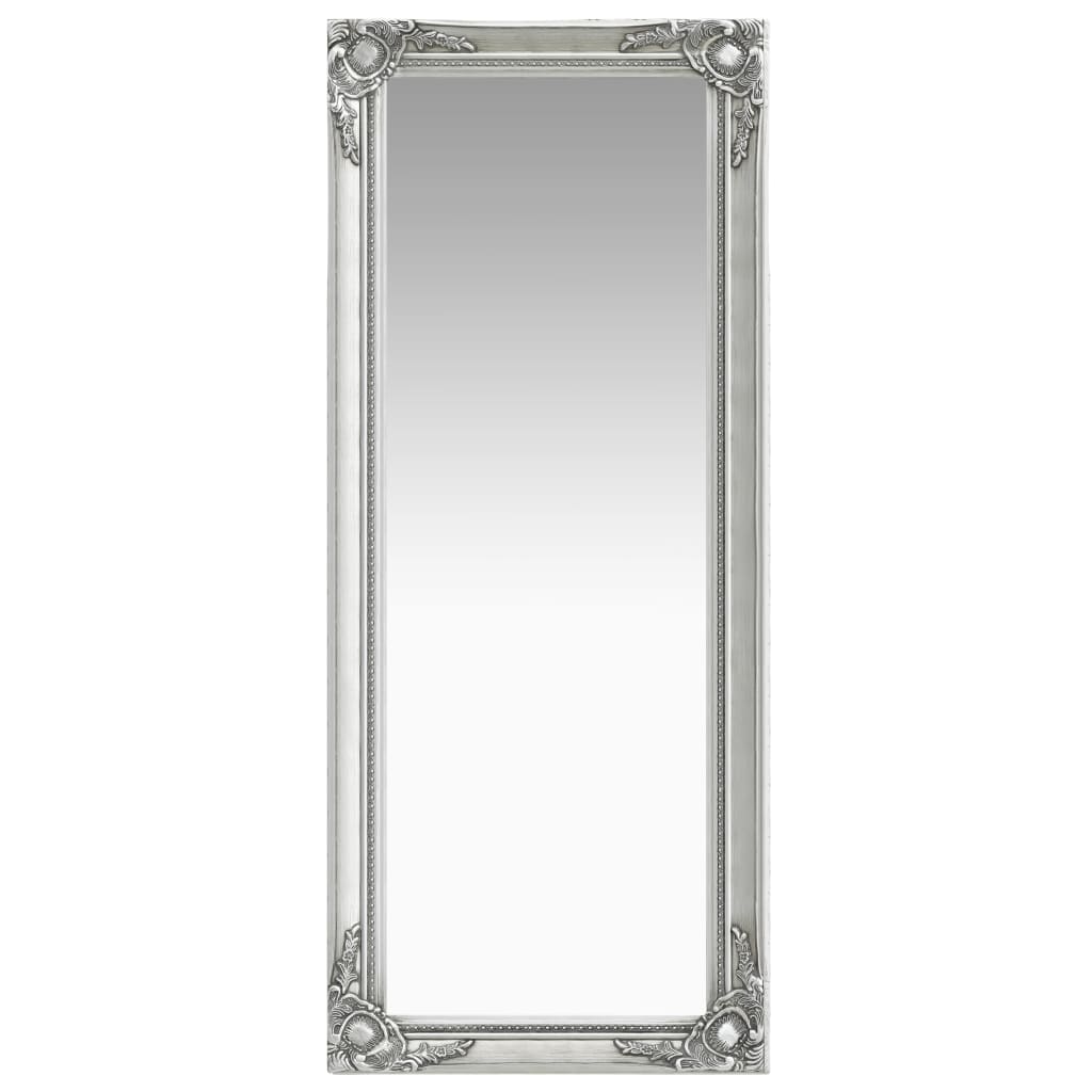 Miroir mural rectangulaire style baroque 50x120 cm Argenté DEC022868