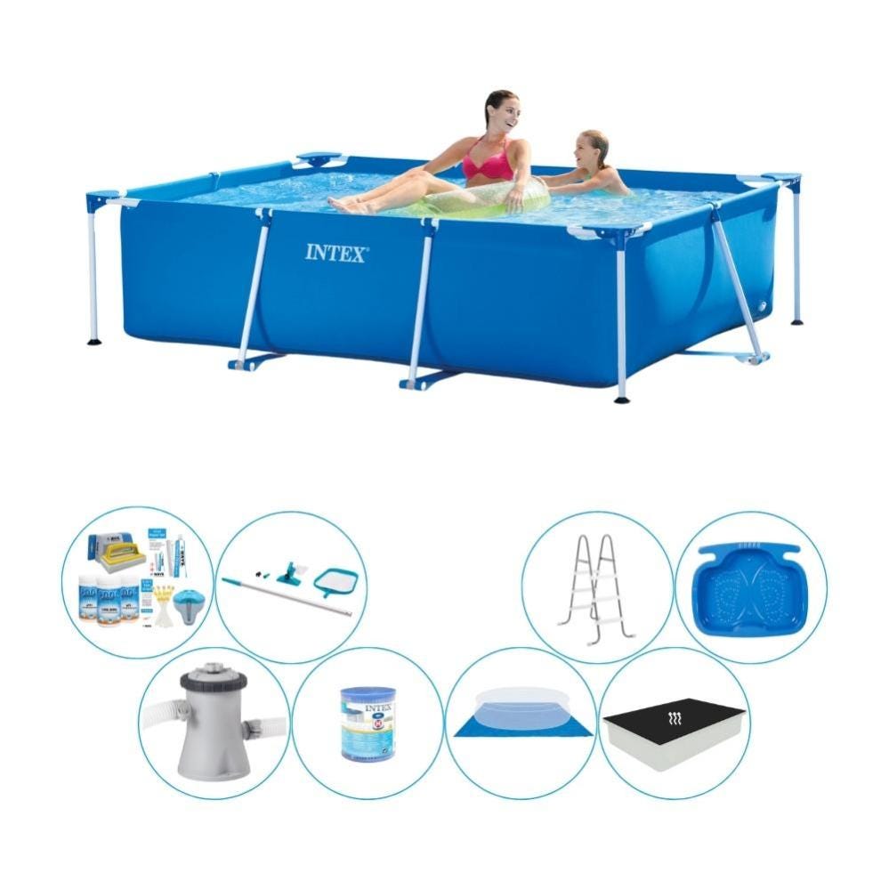 Intex Frame Pool Rectangulaire 220x150x60 cm - Set de piscine Deluxe ...