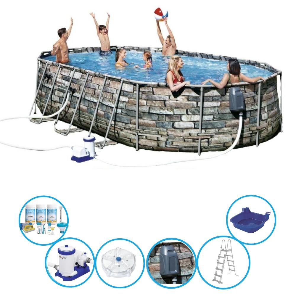 Bestway Piscine Power Steel Swim Vista - Avec accessoires - 610x366x122 ...