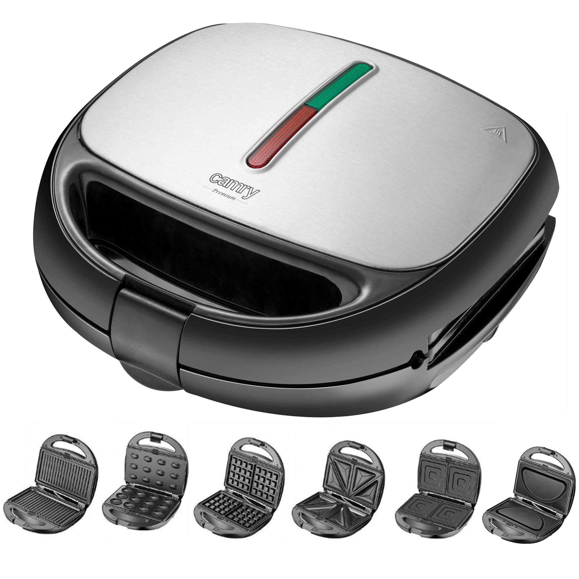 6 in 1 Sandwich Maker Piastre Intercambiabili Waffle Grill Temperatur