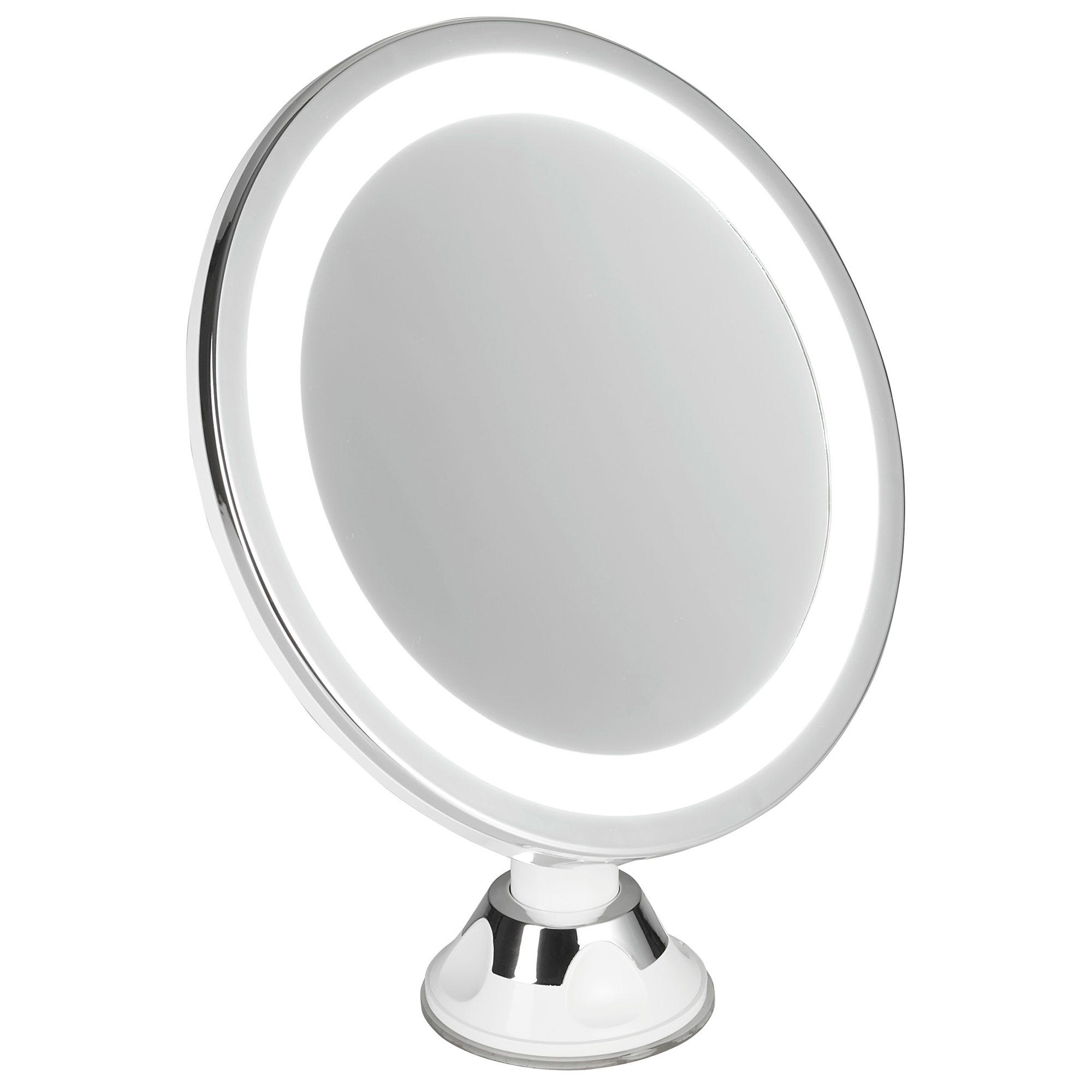 Espejo de tocador LED con aumento, espejo de maquillaje de montaje en  pared, espejo de aumento con ventosa de luz, espejo de baño, espejo de