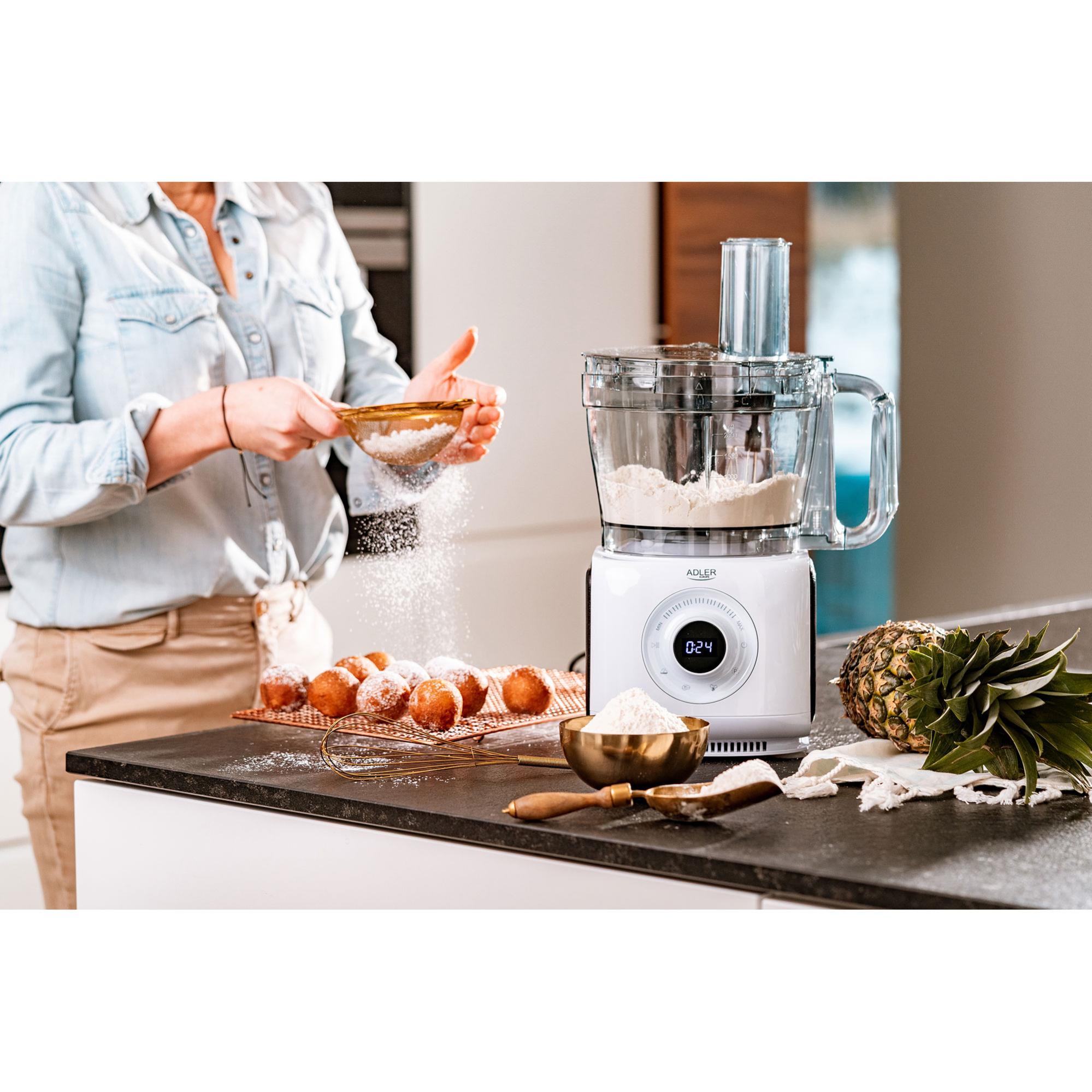 Robot da Cucina Multifunzionale, Frullatore, mixer, Tritatutto, 7 Velocità Adler Bianco/Nero 2000 AD4224 - 2