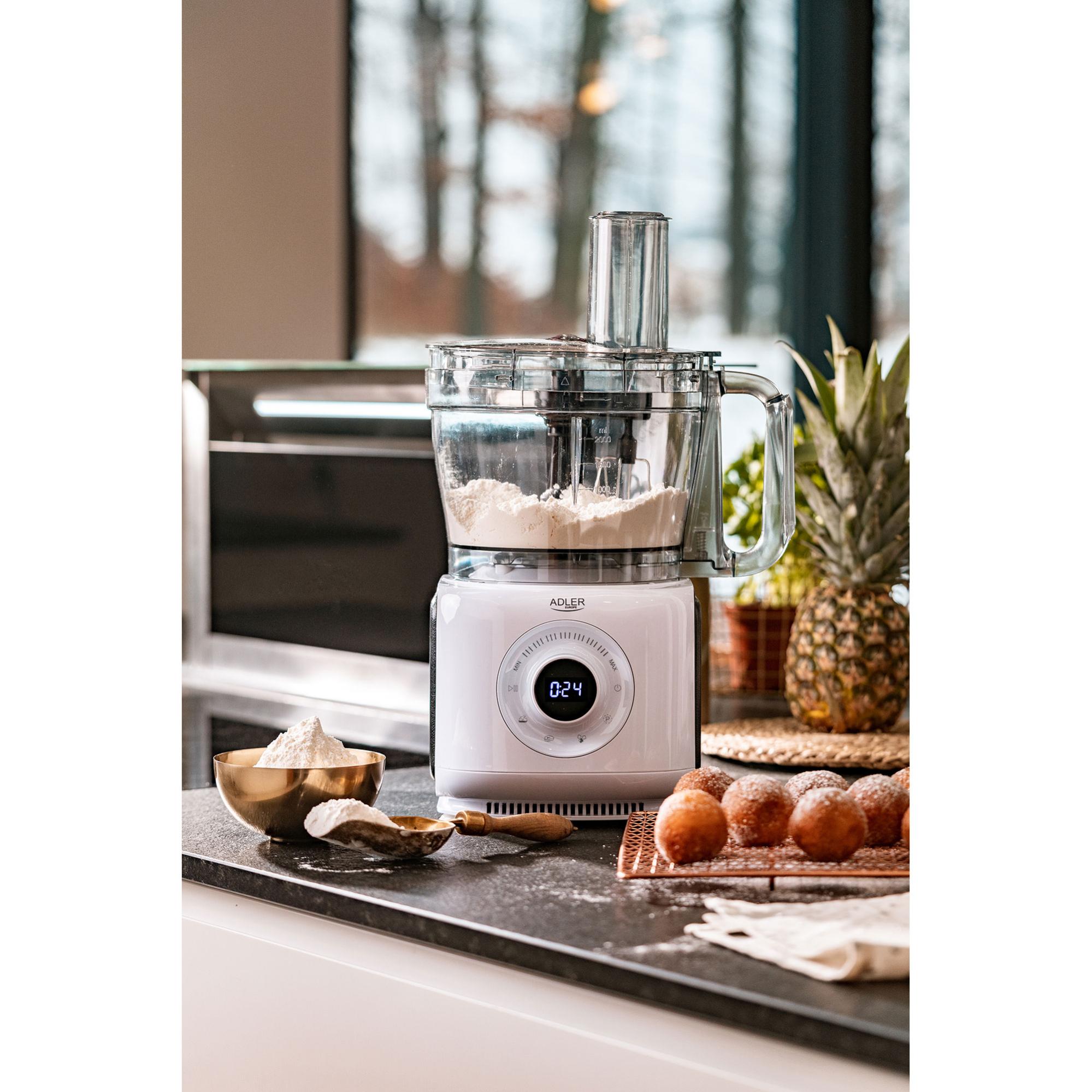 Robot da Cucina Multifunzionale, Frullatore, mixer, Tritatutto, 7 Velocità Adler Bianco/Nero 2000 AD4224 - 3