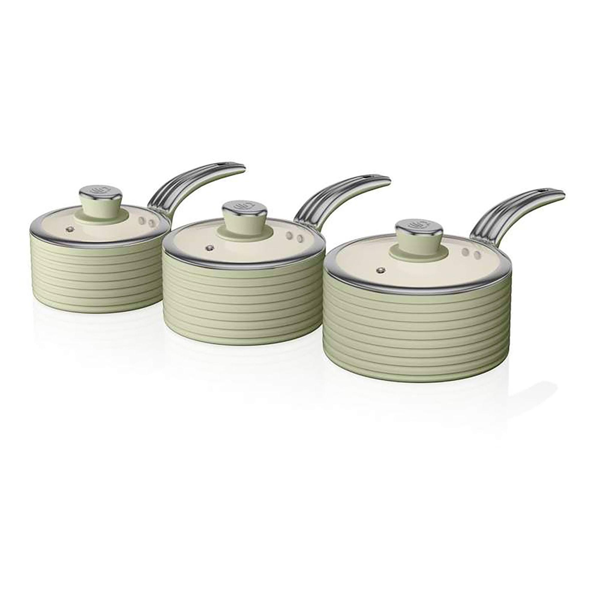 Set de 3 casseroles en aluminium vert - compatible induction KAKI