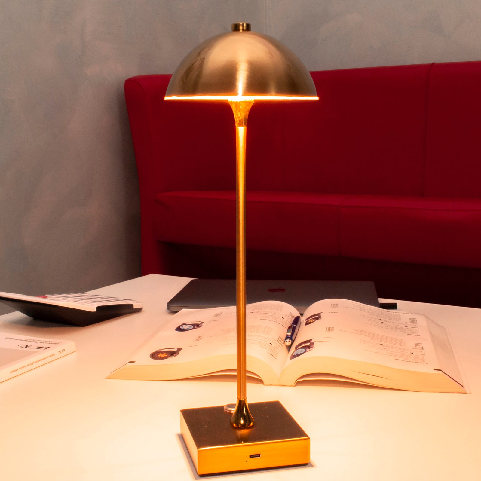 Lampe de table LED lumière dimmable de 3000K à 6500K lumen tactile USB  rechargeable batterie sans fil bar tables restaurant COULEUR OR
