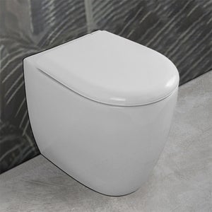 Clayre & Eef Spazzolino per WC con supporto Ø 12x26 cm Bianco Ceramica  Rotondo