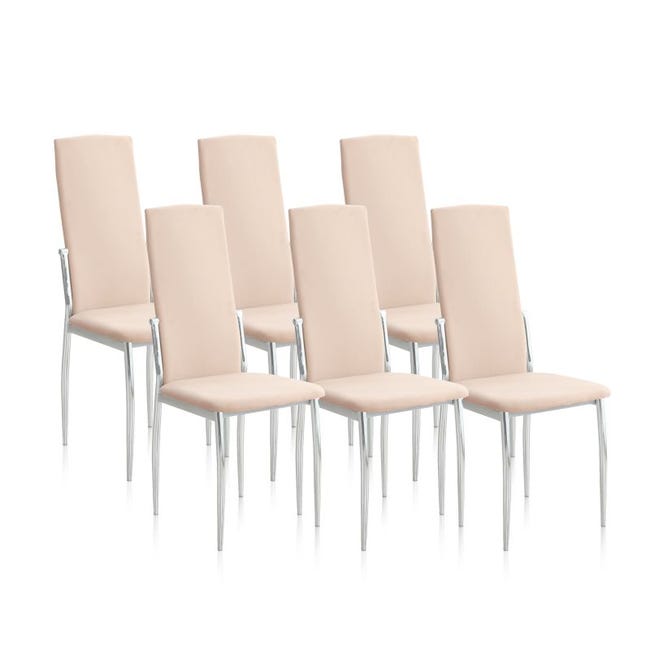 Pack 6 sillas de comedor Sakura Beige Sakura 43 x 110 x 53 cm