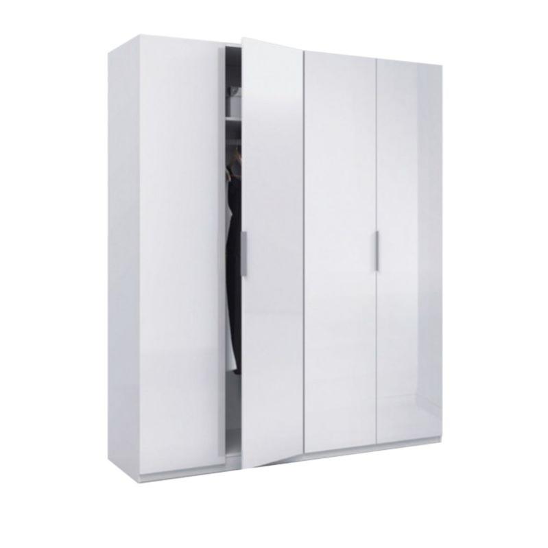 Armario low cost 4 puertas blanco brillo 180 x 200 x 52 cm