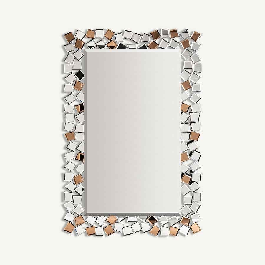 Specchio decorato con piccolo BURKINA BRILLO CUBOS