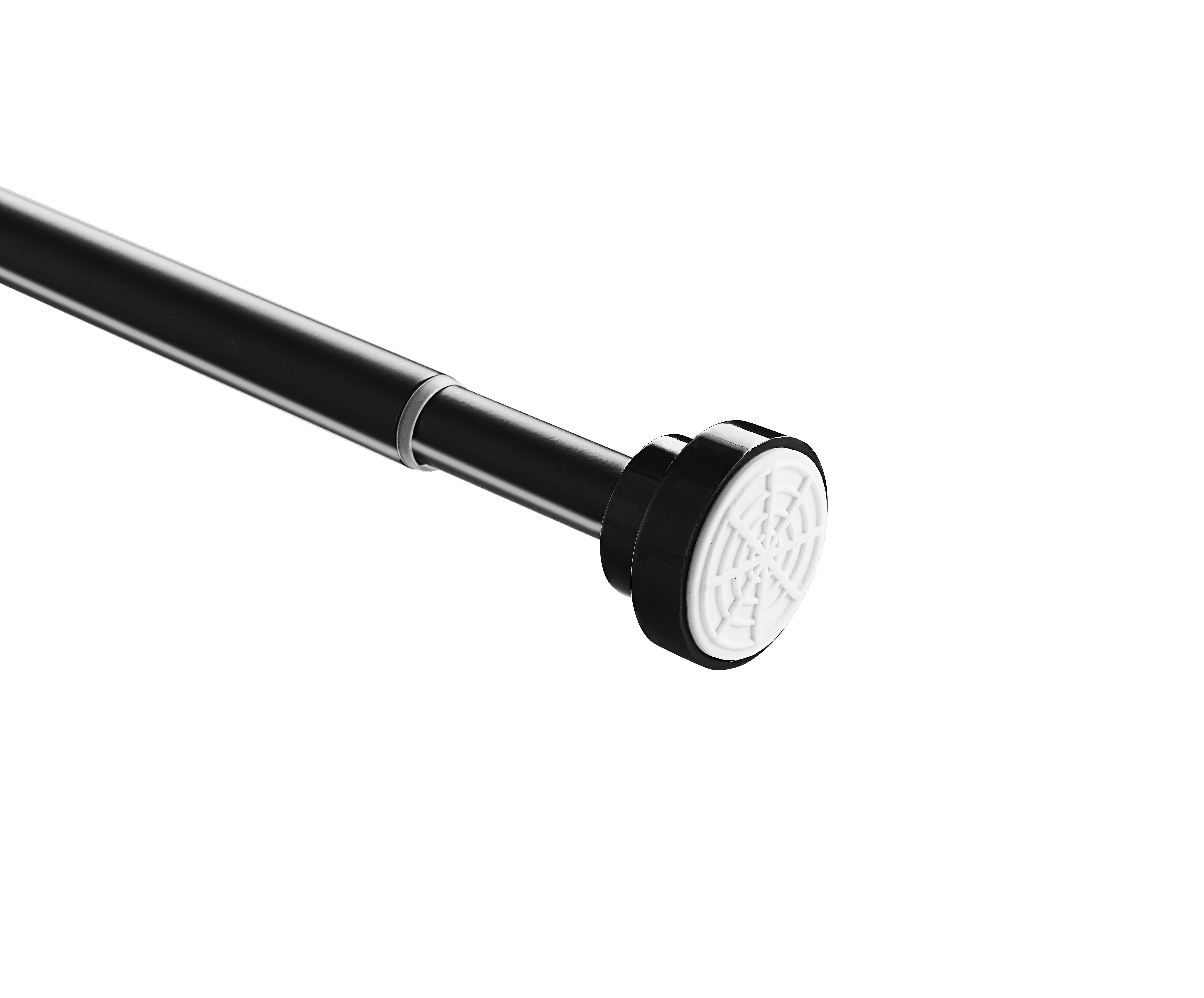 Tringle autobloquante extensible (L70 - L120 cm/ D22 mm) Carré Noir -  Accessoire et tringle rideau - Eminza