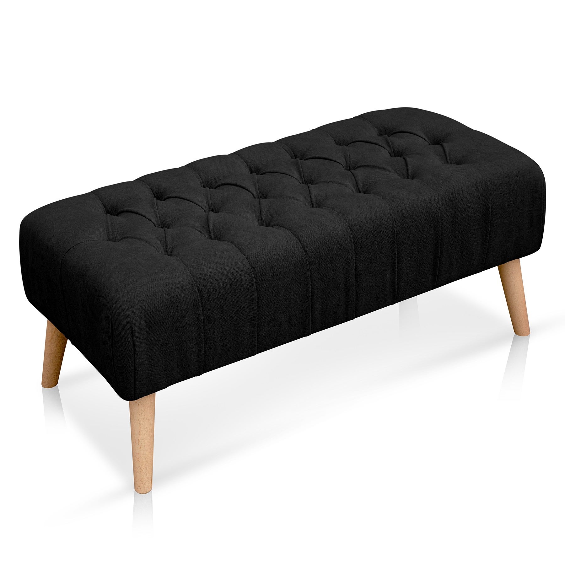 HOMCOM Banqueta Pie de Cama con Brazos Tapizada para Dormitorio Salón  Recibidor Carga 130 kg 102x31x51 cm Negro