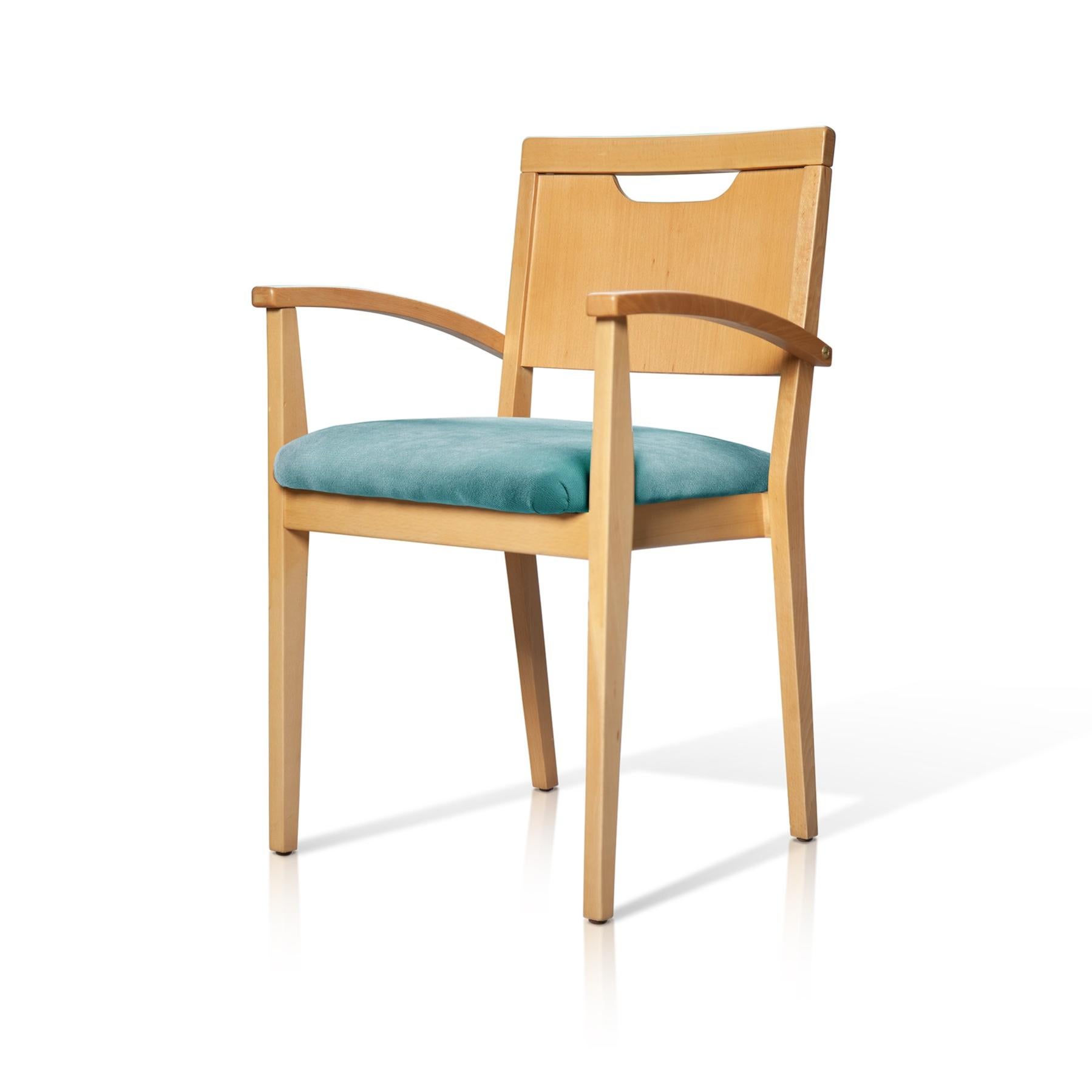 SILLA HAMBURGO Silla De Madera De Haya Con Asiento Tapizado En Tela 