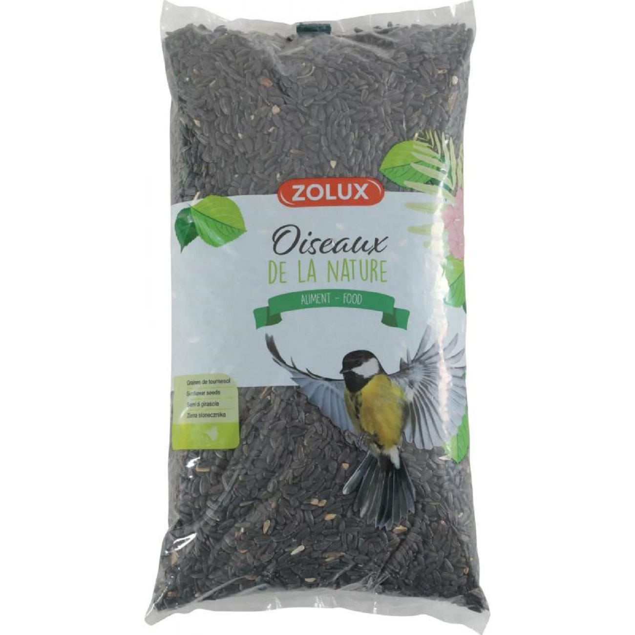 Zolux-Sac de graines de Tournesol pour oiseau du jardin 1.5kg