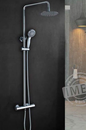 hansgrohe Vernis Blend - sistema de ducha con termostato, ducha lluvia (200  mm) con grifo, ducha de