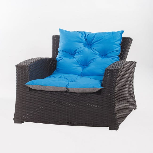 Lot de 4 coussins de siège/coussins de chaise pour chaises de salle à  manger, chaise de bureau, voiture, sol, extérieur, terrasse, lave-linge et  sèche-linge (flanelle 40,6 x 40,6 cm, bleu clair).