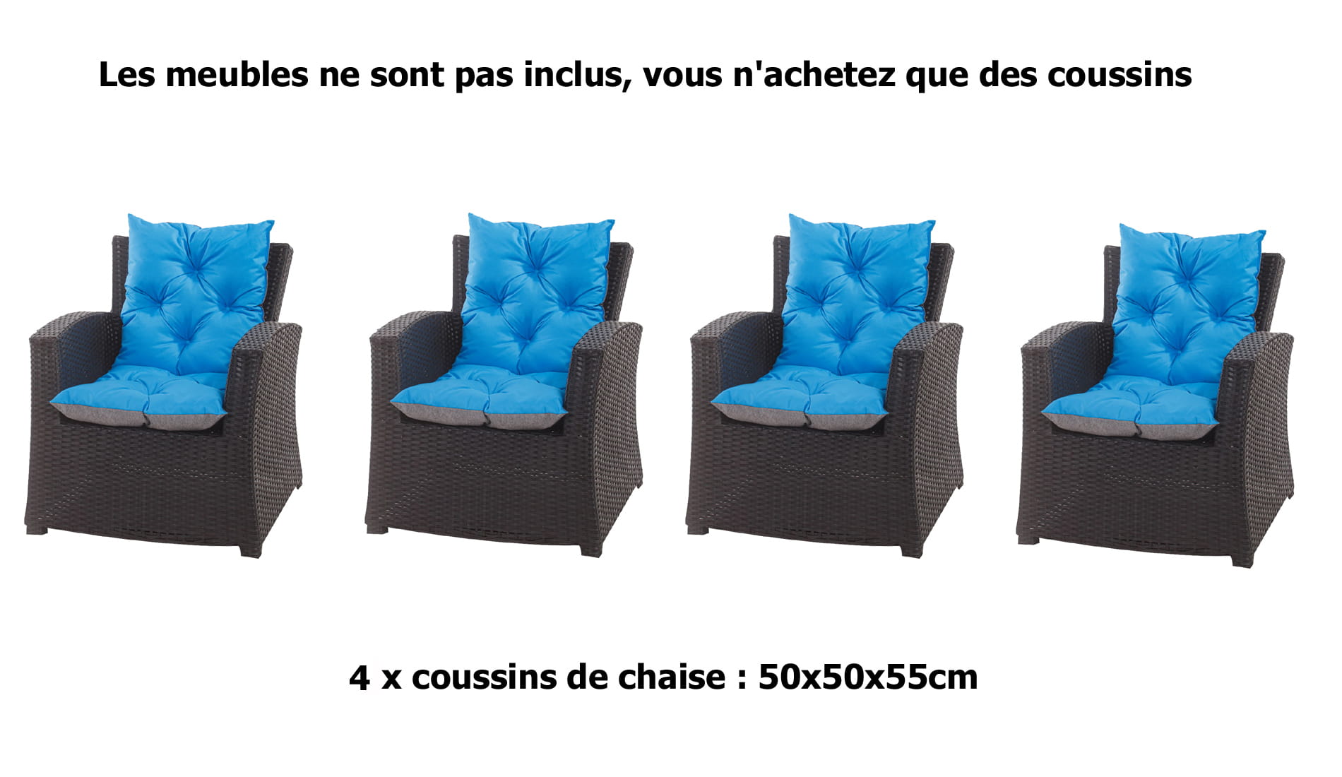 Coussin Fin Chaise Intérieur Extérieur 50x50cm Café - Univers