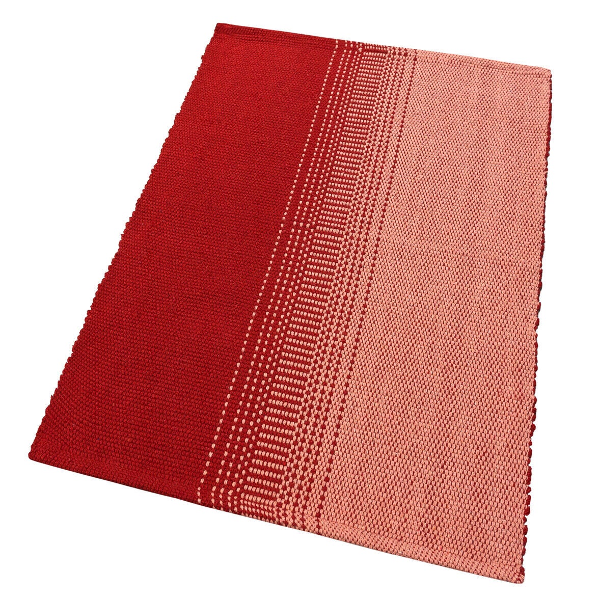 Tappeto Cucina Bagno Puro Cotone Morbido Assorbente Tessuto Intrecciato a  Mano Rosso 55x240 cm