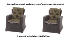 Coussins pour fauteuil berçant de jardin 110 x 100cm