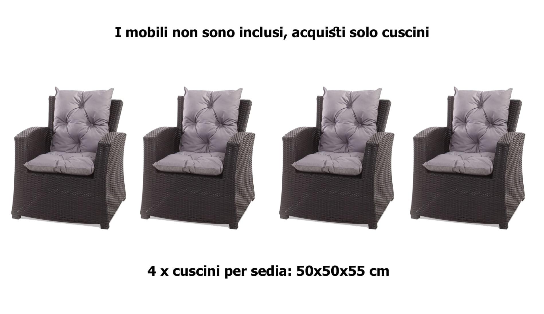 SSet di 2 cuscini rotondi per sedia da giardino, per interni ed esterni, per patio, soggiorno (40 x 40 x 8 cm, G