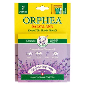 4x Orphea Salvalana Foglietti Cassetti e Armadi Protegge Lana Fibre  Naturali Profumo di Patchouli