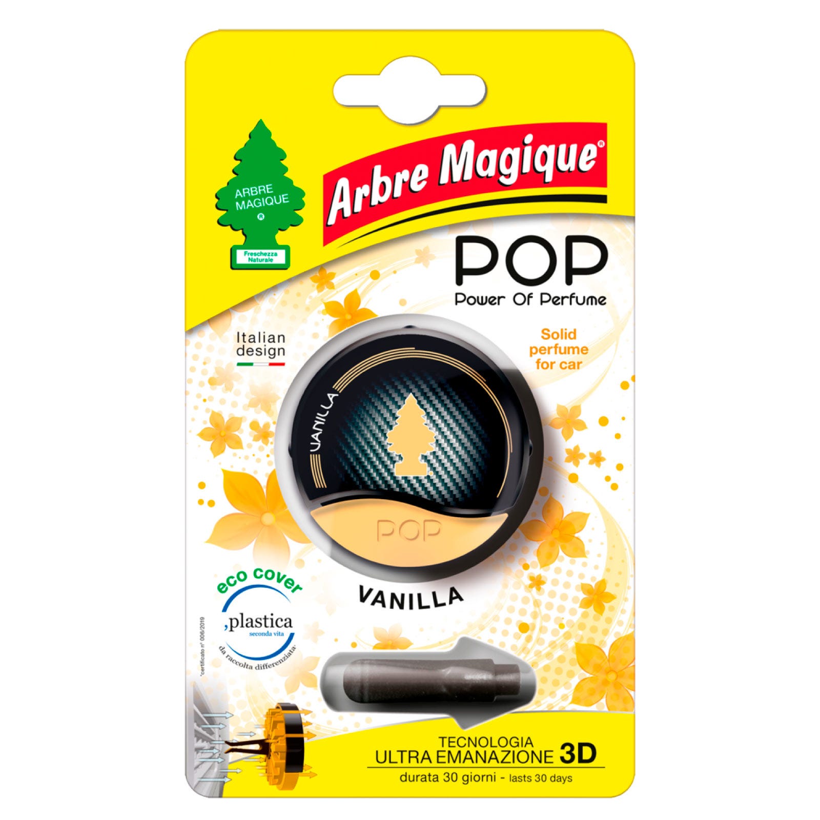 6x Arbre Magique Pop Profumatore Solido per Auto Fragranza Vanilla Lunga  Durata